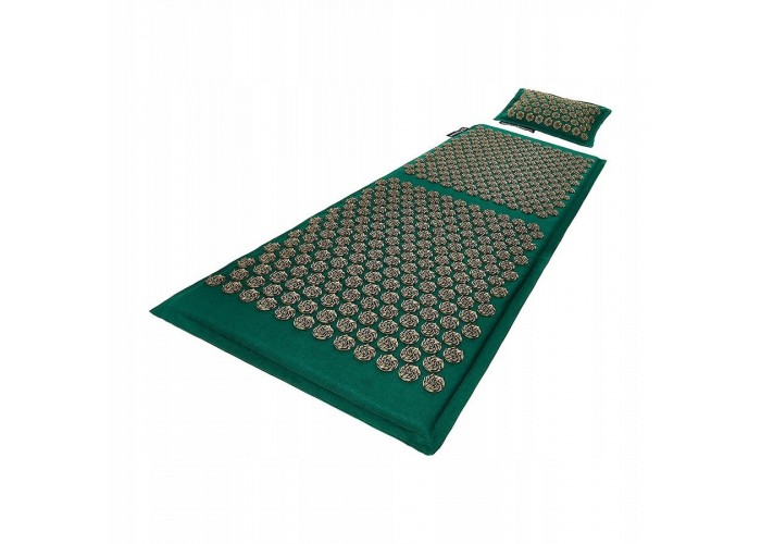 Килимок акупунктурний з подушкою 4FIZJO Eco Mat XL Аплікатор Кузнєцова 4FJ0290 Navy Green/Gold