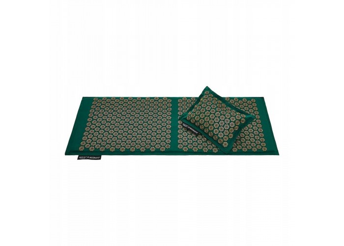 Килимок акупунктурний з подушкою 4FIZJO Eco Mat XL Аплікатор Кузнєцова 4FJ0290 Navy Green/Gold