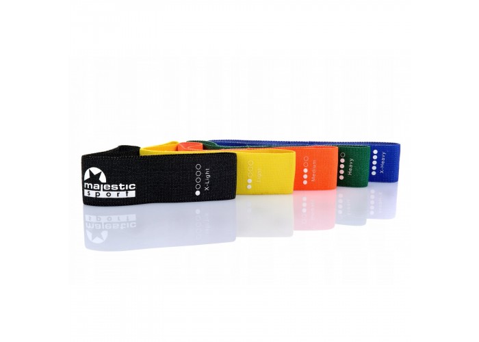 Резинки для фітнесу з тканини Majestic Sport Loop Band набір 5 шт 2-20 кг M-LB-4606