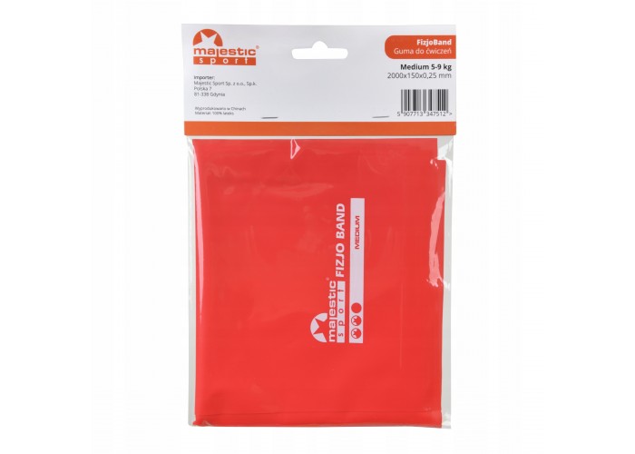 Стрічка-еспандер Majestic Sport FizjoBand 200 х 15 см для спорту та реабілітації 5-9 кг 34751
