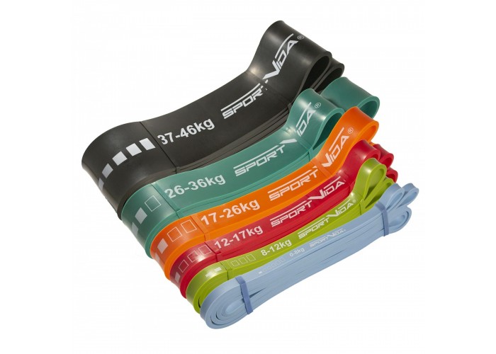 Еспандер-петля (резина для фітнесу і спорту) SportVida Power Band 6 шт 0-46 кг SV-HK0190-3