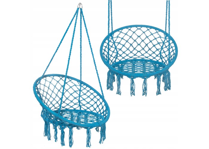 Підвісне крісло-гойдалка (плетене) Springos SPR0025 Blue