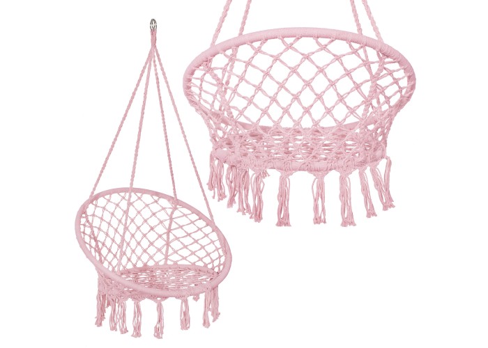 Підвісне крісло-гойдалка (плетене) Springos SPR0042 Pink