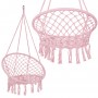 Підвісне крісло-гойдалка (плетене) Springos SPR0042 Pink