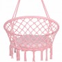 Підвісне крісло-гойдалка (плетене) з подушкою Springos SPR0029 Pink