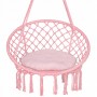 Підвісне крісло-гойдалка (плетене) з подушкою Springos SPR0029 Pink