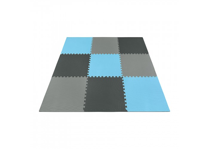 Мат-пазл (ласточкин хвіст) 4FIZJO Mat Puzzle EVA 180 x 180 x 1 cм 4FJ0156 Black/Grey/Light Blue