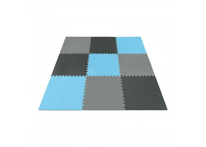 Мат-пазл (ласточкин хвіст) 4FIZJO Mat Puzzle EVA 180 x 180 x 1 cм 4FJ0156 Black/Grey/Light Blue