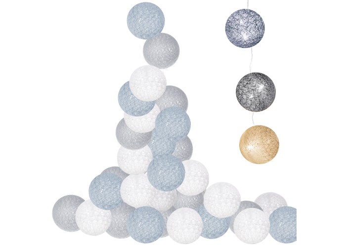Гірлянда на батарейках Springos Cotton Balls 4 м 20 LED CL0039 Warm White