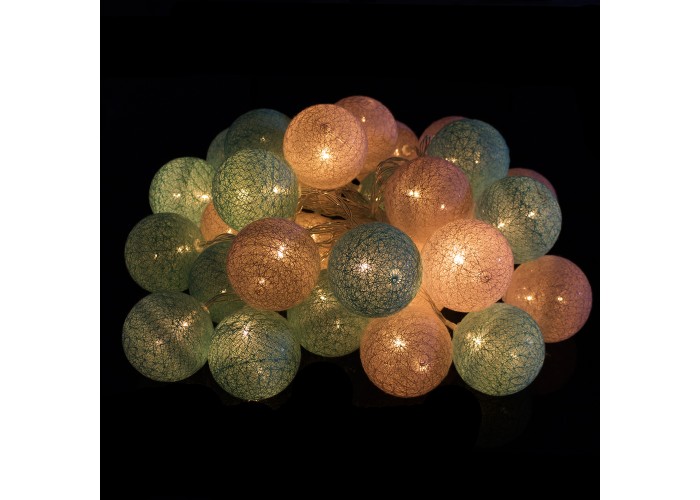Гірлянда на батарейках Springos Cotton Balls 6 м 30 LED CL0059 Warm White
