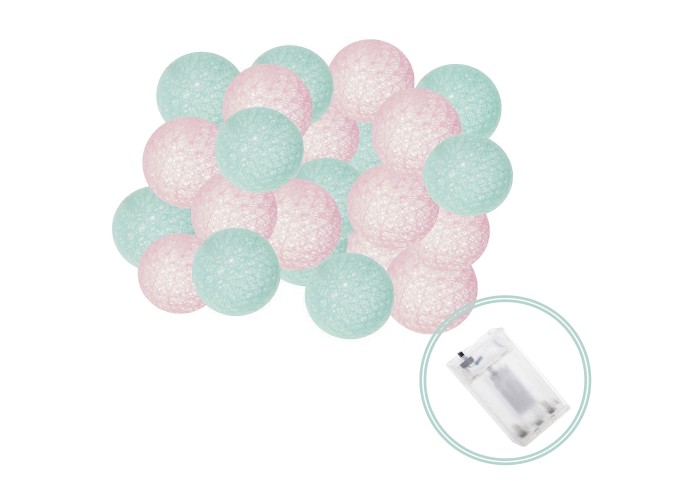 Гірлянда на батарейках Springos Cotton Balls 6 м 30 LED CL0059 Warm White