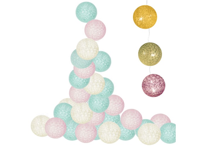 Гірлянда на батарейках Springos Cotton Balls 4 м 20 LED CL0041 Warm White
