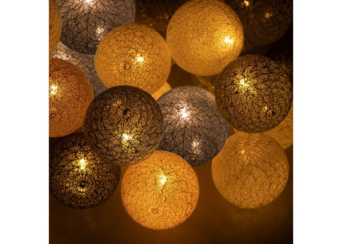 Гірлянда на батарейках Springos Cotton Balls 6 м 30 LED CL0125 Warm White