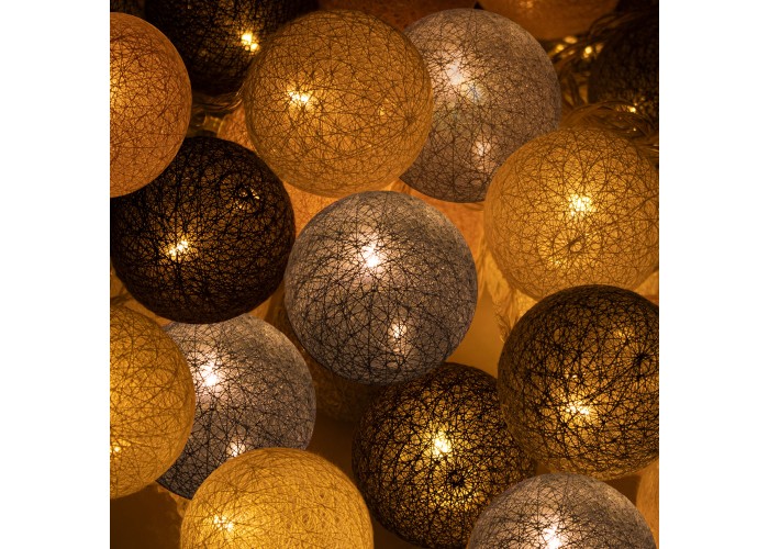 Гірлянда на батарейках Springos Cotton Balls 6 м 30 LED CL0125 Warm White