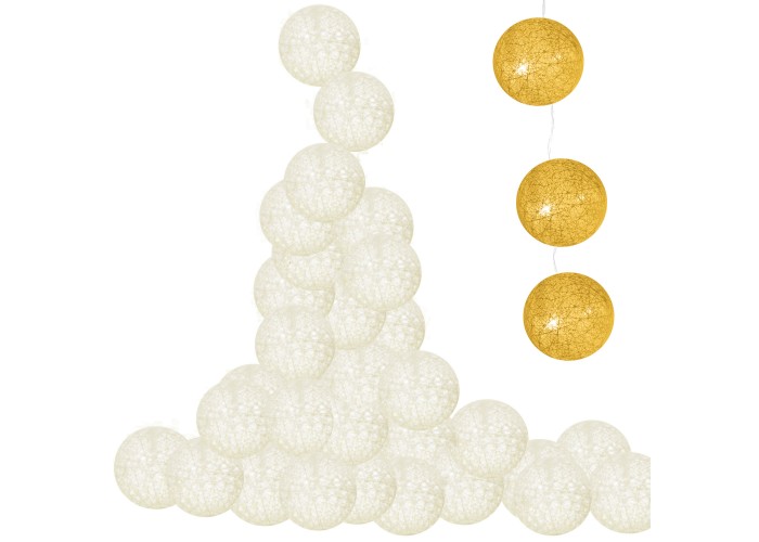 Гірлянда на батарейках Springos Cotton Balls 2 м 10 LED CL0032 Warm White