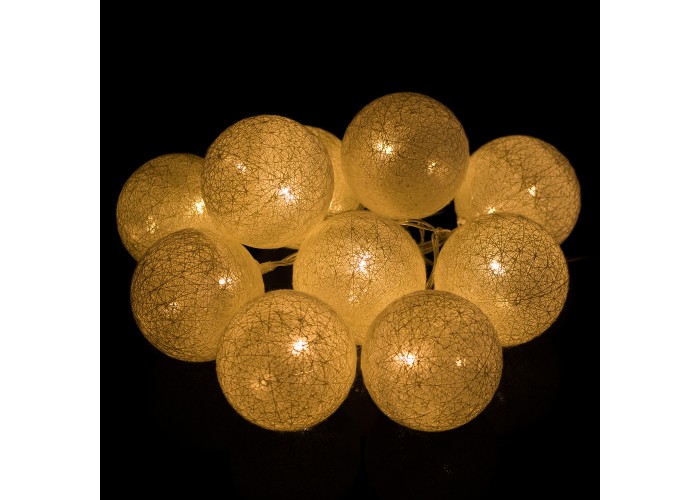 Гірлянда на батарейках Springos Cotton Balls 2 м 10 LED CL0032 Warm White