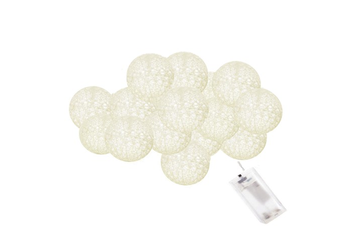 Гірлянда на батарейках Springos Cotton Balls 2 м 10 LED CL0032 Warm White