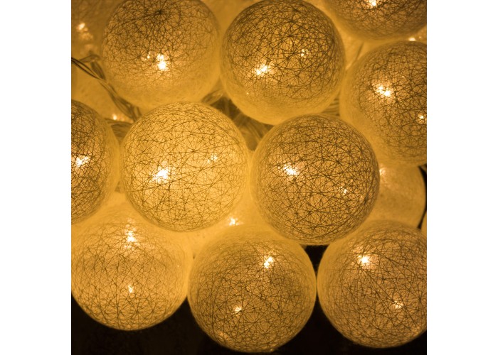 Гірлянда на батарейках Springos Cotton Balls 2 м 10 LED CL0032 Warm White