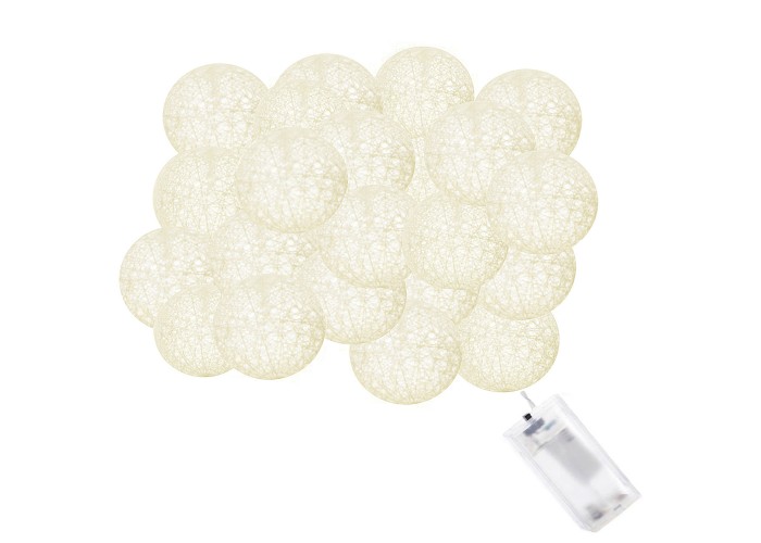 Гірлянда на батарейках Springos Cotton Balls 4 м 20 LED CL0042 Warm White