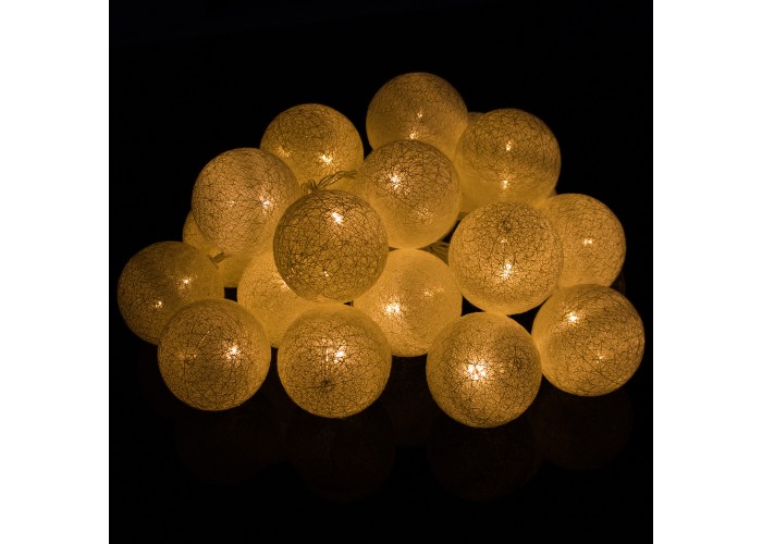 Гірлянда на батарейках Springos Cotton Balls 4 м 20 LED CL0042 Warm White