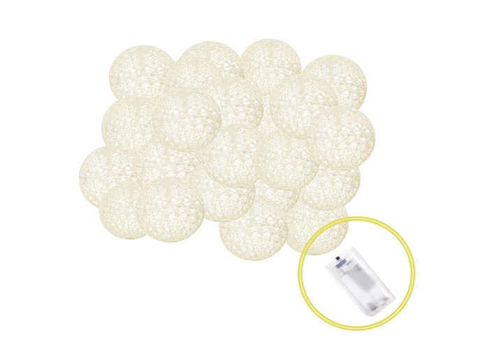 Гірлянда на батарейках Springos Cotton Balls 4 м 20 LED CL0042 Warm White