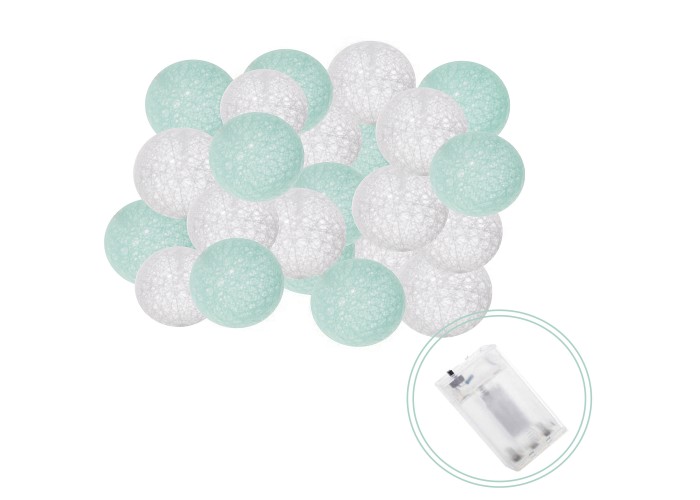 Гірлянда на батарейках Springos Cotton Balls 6 м 30 LED CL0052 Warm White