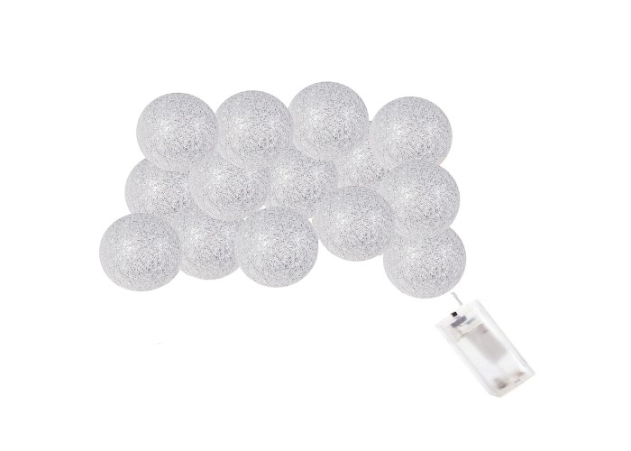 Гірлянда на батарейках Springos Cotton Balls 2 м 10 LED CL0033 Warm White
