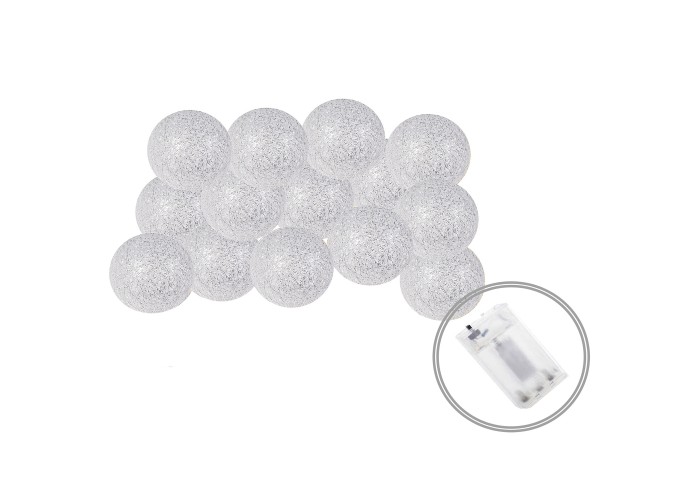 Гірлянда на батарейках Springos Cotton Balls 2 м 10 LED CL0033 Warm White