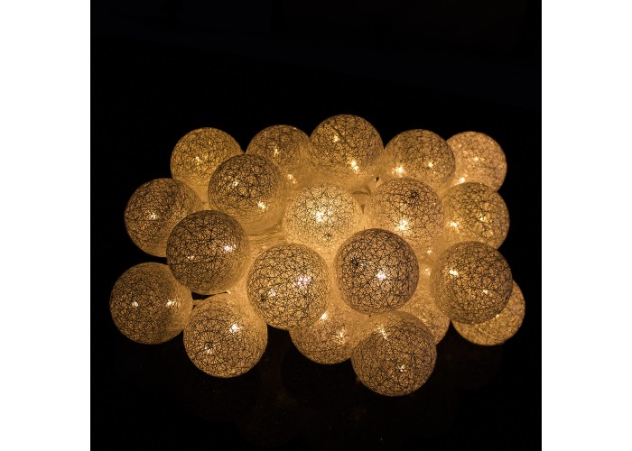 Гірлянда на батарейках Springos Cotton Balls 4 м 20 LED CL0043 Warm White