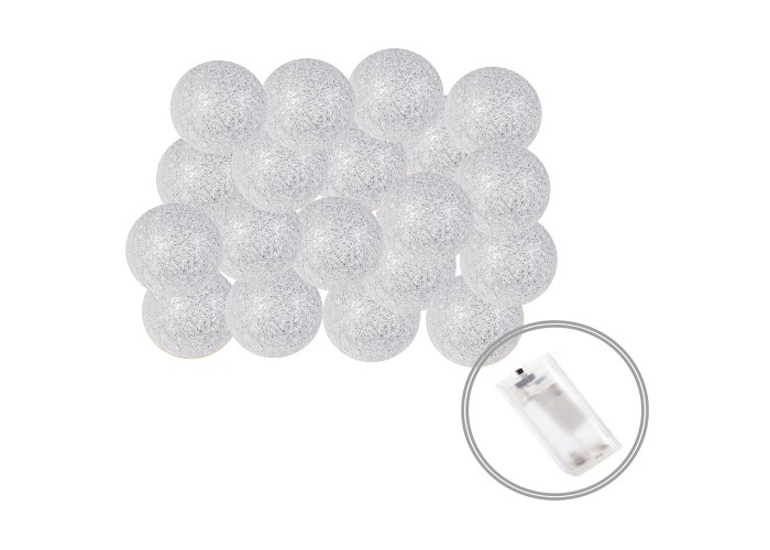 Гірлянда на батарейках Springos Cotton Balls 4 м 20 LED CL0043 Warm White