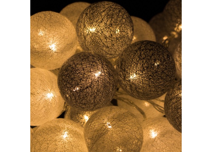 Гірлянда на батарейках Springos Cotton Balls 6 м 30 LED CL0053 Warm White