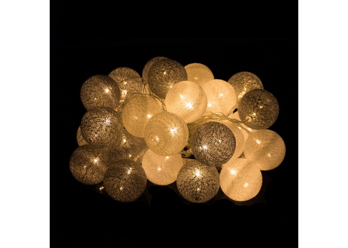 Гірлянда на батарейках Springos Cotton Balls 6 м 30 LED CL0053 Warm White