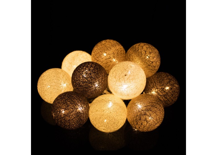 Гірлянда на батарейках Springos Cotton Balls 2 м 10 LED CL0034 Warm White