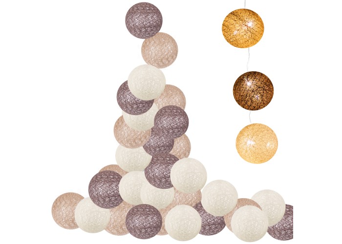 Гірлянда на батарейках Springos Cotton Balls 2 м 10 LED CL0034 Warm White