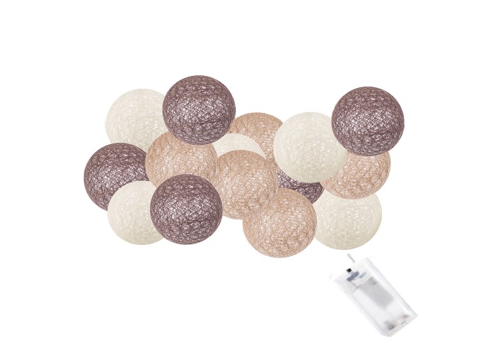 Гірлянда на батарейках Springos Cotton Balls 2 м 10 LED CL0034 Warm White