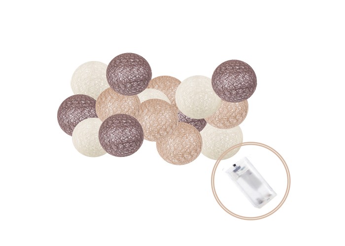Гірлянда на батарейках Springos Cotton Balls 2 м 10 LED CL0034 Warm White