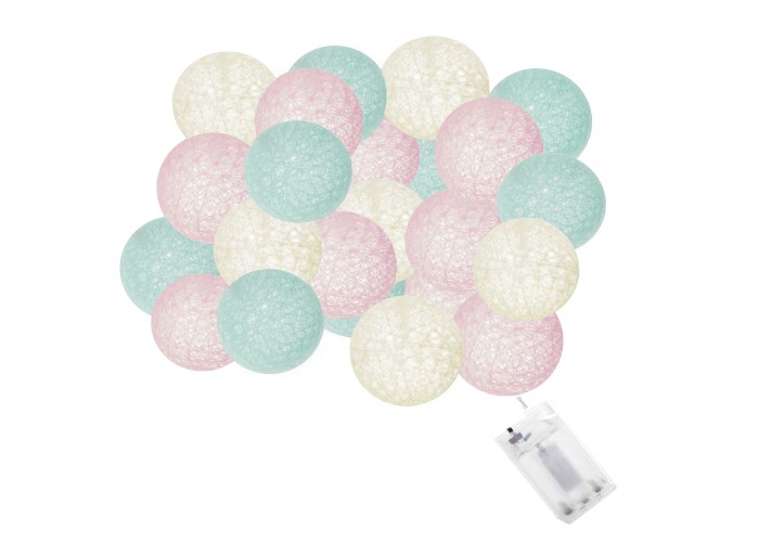 Гірлянда на батарейках Springos Cotton Balls 6 м 30 LED CL0054 Warm White