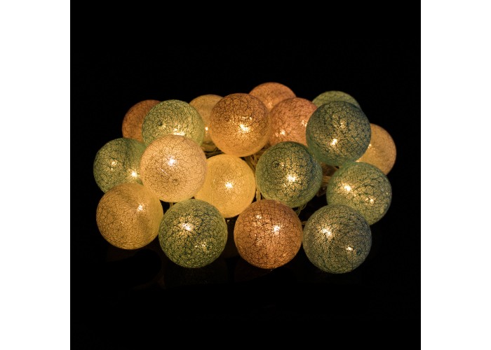 Гірлянда на батарейках Springos Cotton Balls 6 м 30 LED CL0054 Warm White