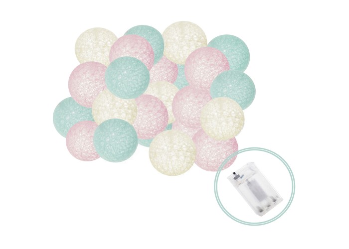Гірлянда на батарейках Springos Cotton Balls 6 м 30 LED CL0054 Warm White