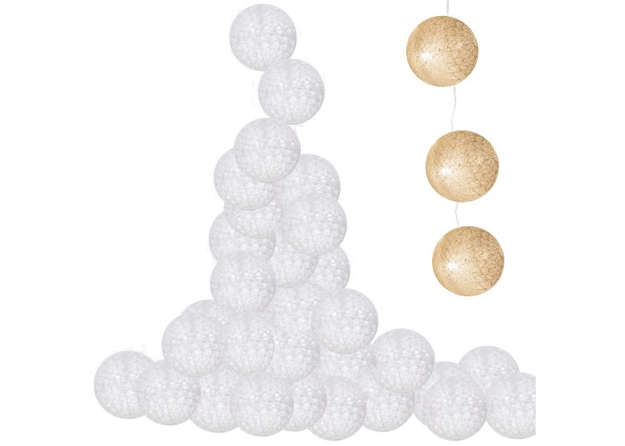 Гірлянда на батарейках Springos Cotton Balls 4 м 20 LED CL0036 Warm White