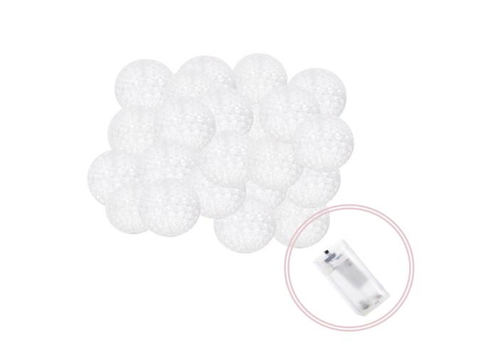 Гірлянда на батарейках Springos Cotton Balls 4 м 20 LED CL0036 Warm White