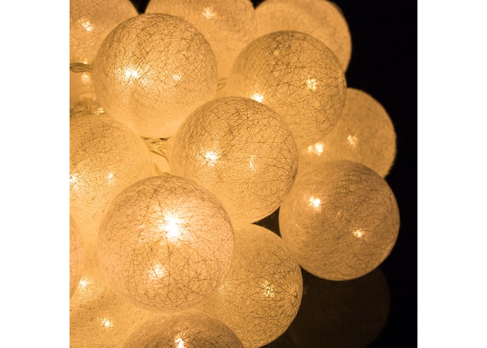 Гірлянда на батарейках Springos Cotton Balls 4 м 20 LED CL0036 Warm White