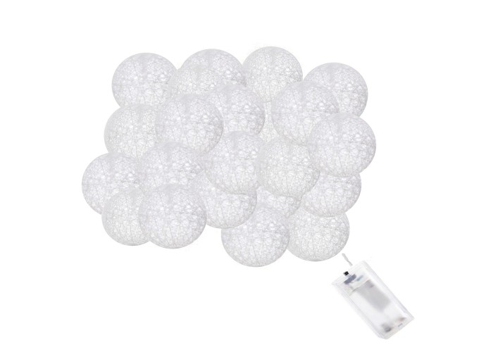 Гірлянда на батарейках Springos Cotton Balls 4 м 20 LED CL0036 Warm White