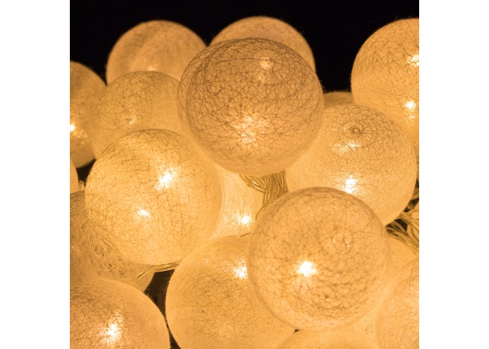 Гірлянда на батарейках Springos Cotton Balls 4 м 20 LED CL0036 Warm White
