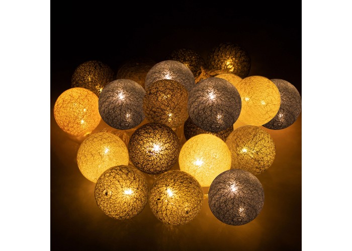 Гірлянда на батарейках Springos Cotton Balls 2 м 10 LED CL0123 Warm White