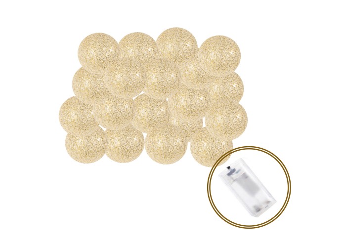 Гірлянда на батарейках Springos Cotton Balls 4 м 20 LED CL0037 Warm White