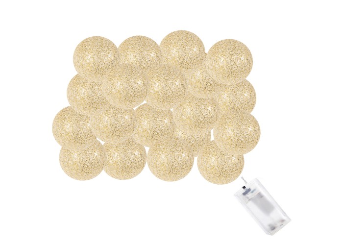 Гірлянда на батарейках Springos Cotton Balls 4 м 20 LED CL0037 Warm White