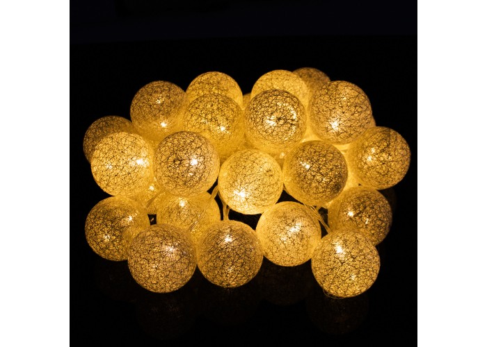 Гірлянда на батарейках Springos Cotton Balls 4 м 20 LED CL0037 Warm White