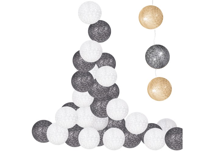 Гірлянда на батарейках Springos Cotton Balls 6 м 30 LED CL0058 Warm White