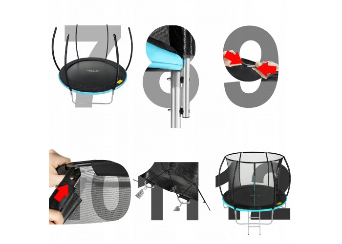Батут із внутрішньою сіткою 4FIZJO Pro 8FT 252 см 4FJ0309 Black/Blue